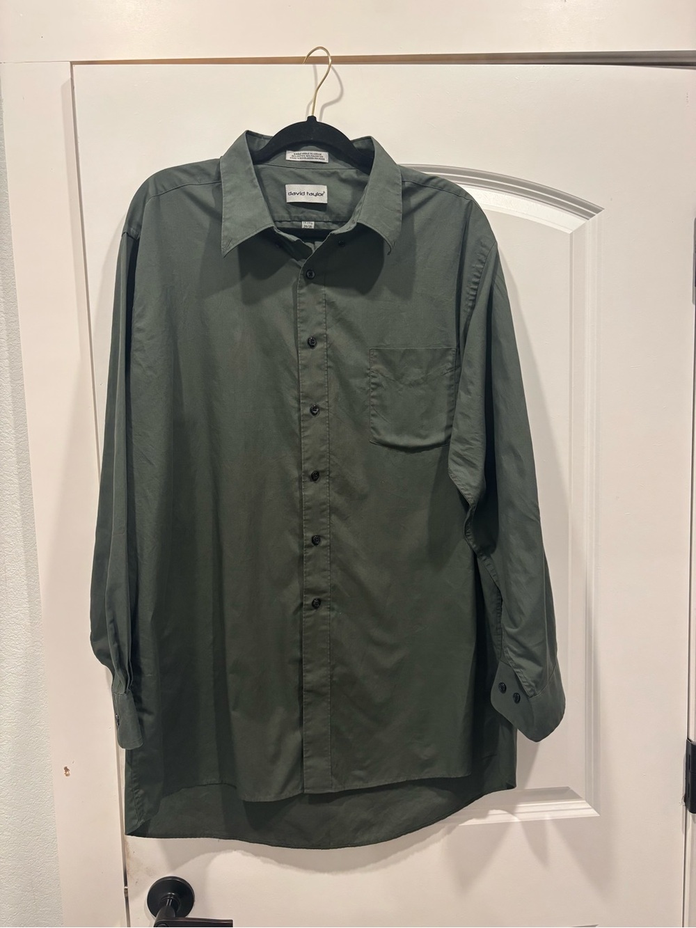 David Taylor Men's Olive Green Long-Sleeve Button-Up Shirt